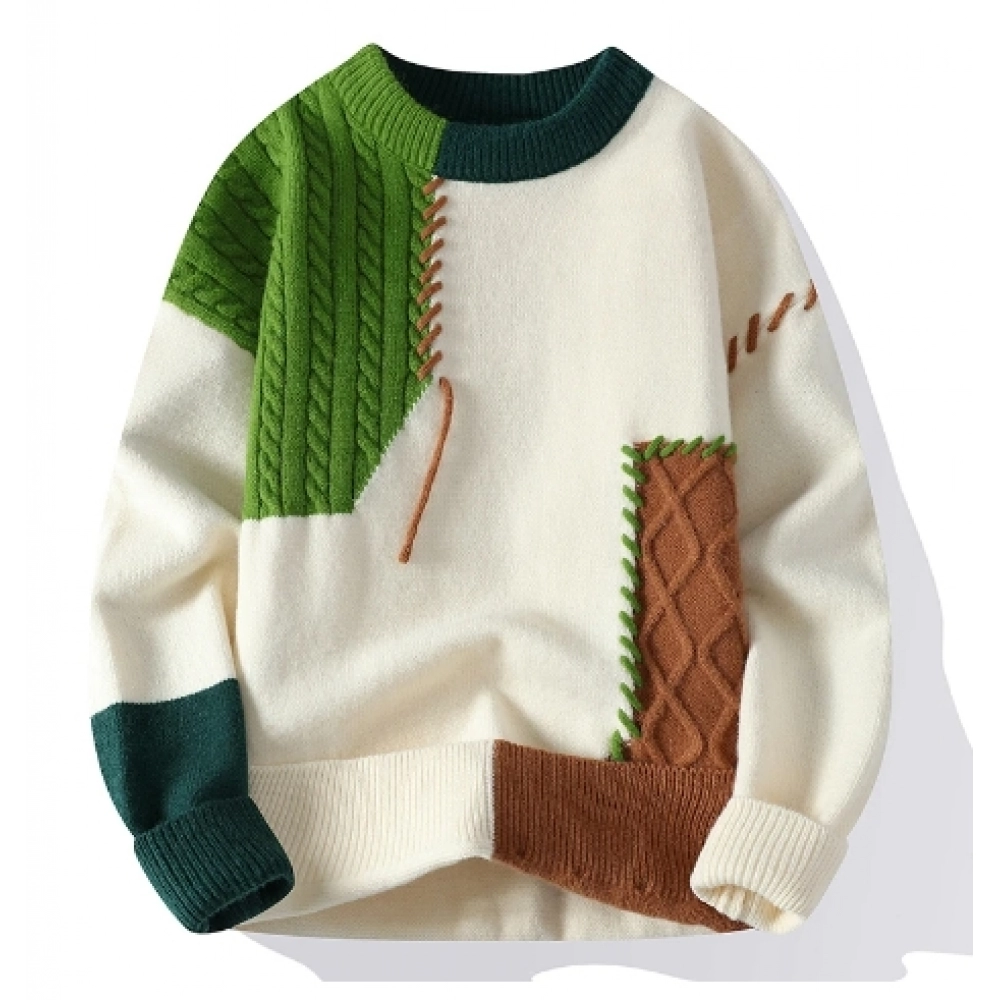 Autumn Winter Warm Mens Sweaters Fashion Turtleneck Patchwork Pullovers New Korean Streetwear Pullover Casual Men Clothing Autumn Winter Warm Mens Sweaters Fashion Turtleneck Patchwork Pullovers New Korean Streetwear Pullover Casual Men Clothing