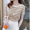 MRMT 2024 Brand New Striped Short Sleeve T-Shirt Ladies Women's Decoration Top Bottom Shirt t-Shirt For Female Tops