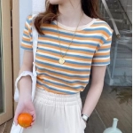 MRMT 2024 Brand New Striped Short Sleeve T-Shirt Ladies Women's Decoration Top Bottom Shirt t-Shirt For Female Tops