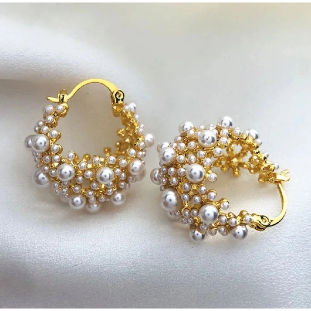 XIALUOKE Fashion Geometric Metal Pearl Earrings For Women Elegant Delicate Pearl Flower Basket Ear Buckle Wedding Party Jewelry XIALUOKE Fashion Geometric Metal Pearl Earrings For Women Elegant Delicate Pearl Flower Basket Ear Buckle Wedding Party Jewelry